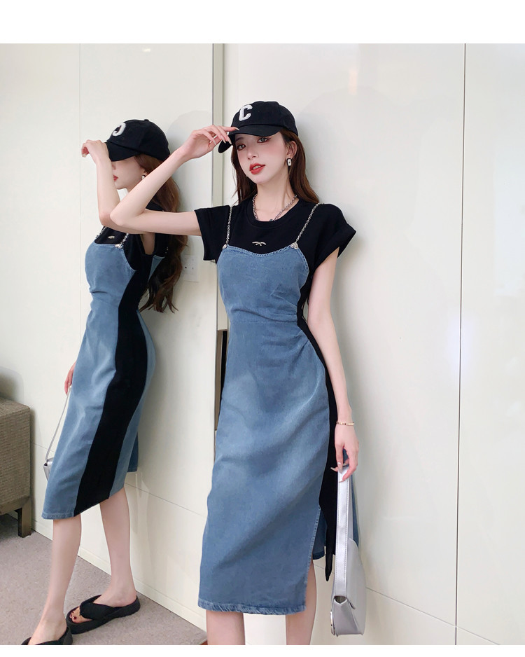 ĐẦM JEAN CHANEL PHỐI THUN CAO CẤP D45
